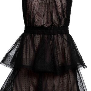 Chic Black Layered Formal Dress